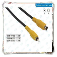 Yellow Nickle -plated S-VIDEO SVideo to Video CABLES S-video to RCA CABLE 6FT MALE TO MALE